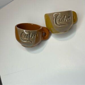 Set of 2 CUBA Espresso Cups Ceramic Petite Mugs for Coffee